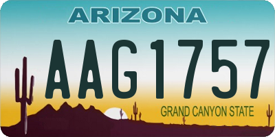 AZ license plate AAG1757