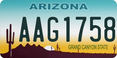 AZ license plate AAG1758