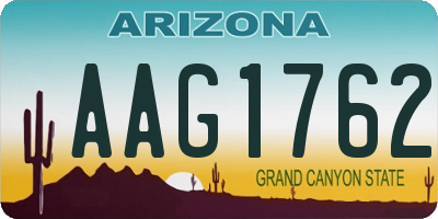 AZ license plate AAG1762