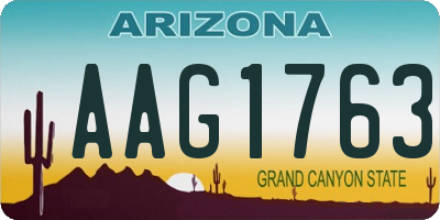 AZ license plate AAG1763