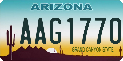 AZ license plate AAG1770