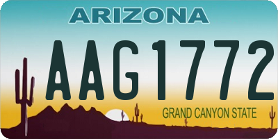 AZ license plate AAG1772