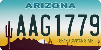 AZ license plate AAG1779
