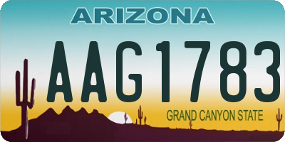 AZ license plate AAG1783