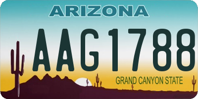 AZ license plate AAG1788