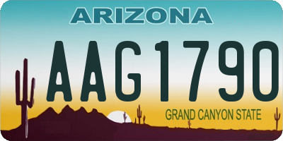 AZ license plate AAG1790