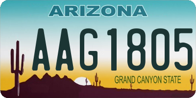 AZ license plate AAG1805