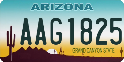 AZ license plate AAG1825
