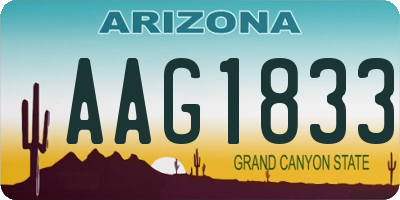 AZ license plate AAG1833