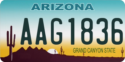 AZ license plate AAG1836