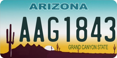 AZ license plate AAG1843