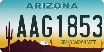 AZ license plate AAG1853