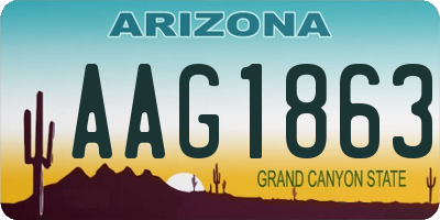 AZ license plate AAG1863