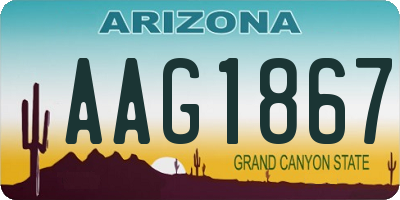 AZ license plate AAG1867