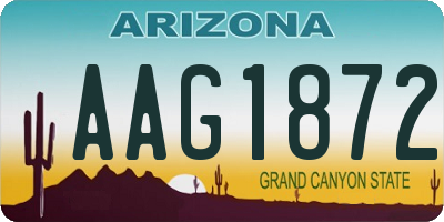 AZ license plate AAG1872