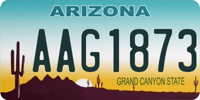 AZ license plate AAG1873