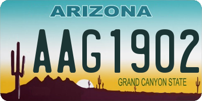 AZ license plate AAG1902