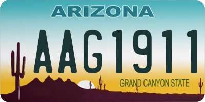 AZ license plate AAG1911