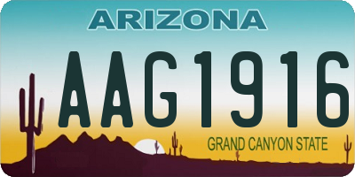 AZ license plate AAG1916