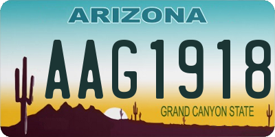 AZ license plate AAG1918