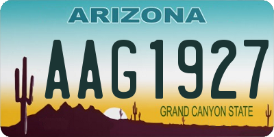 AZ license plate AAG1927