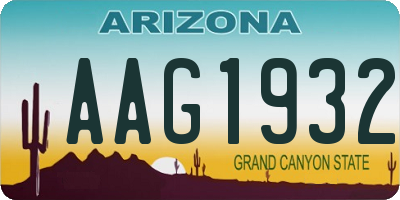 AZ license plate AAG1932