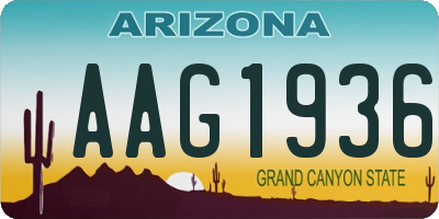 AZ license plate AAG1936