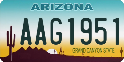AZ license plate AAG1951