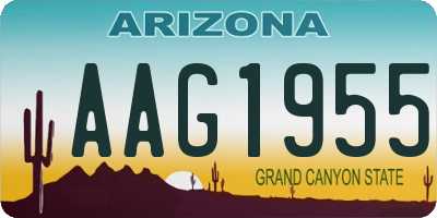 AZ license plate AAG1955