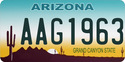 AZ license plate AAG1963