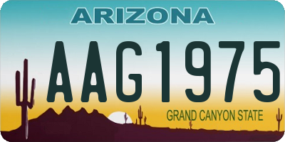 AZ license plate AAG1975