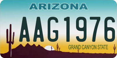 AZ license plate AAG1976