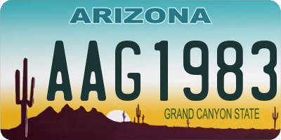 AZ license plate AAG1983