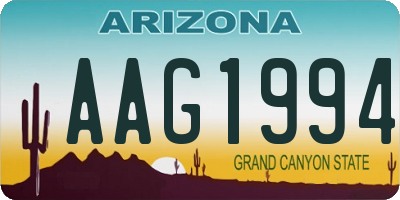 AZ license plate AAG1994