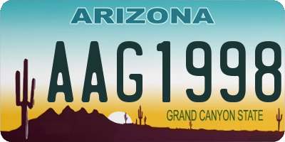 AZ license plate AAG1998
