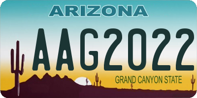 AZ license plate AAG2022