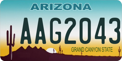 AZ license plate AAG2043