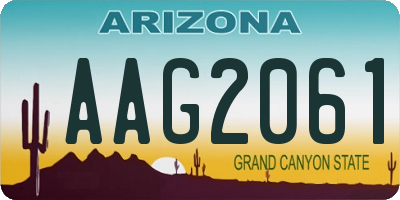 AZ license plate AAG2061