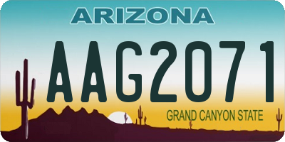 AZ license plate AAG2071
