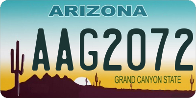 AZ license plate AAG2072