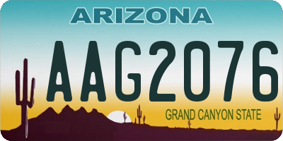 AZ license plate AAG2076