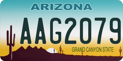 AZ license plate AAG2079