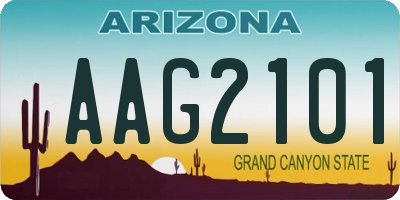 AZ license plate AAG2101