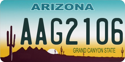 AZ license plate AAG2106