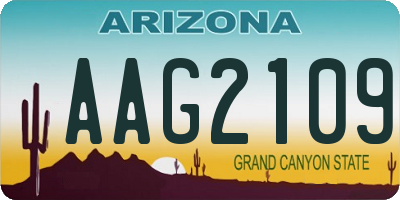 AZ license plate AAG2109
