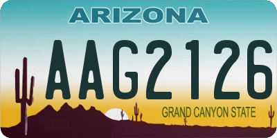 AZ license plate AAG2126
