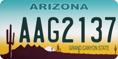 AZ license plate AAG2137
