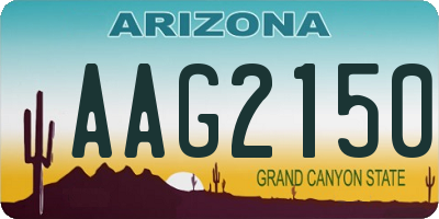 AZ license plate AAG2150