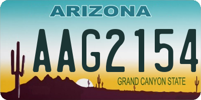 AZ license plate AAG2154