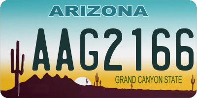 AZ license plate AAG2166